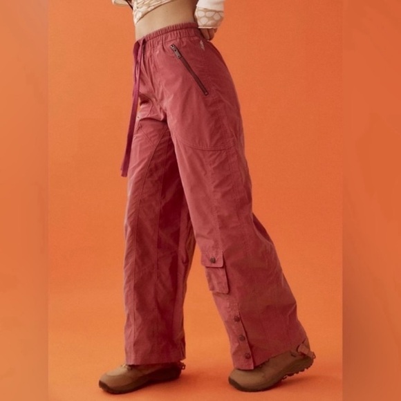 NWOT Free People Stadium Pants Wide Leg Athletic in Henna - Picture 3 of 12
